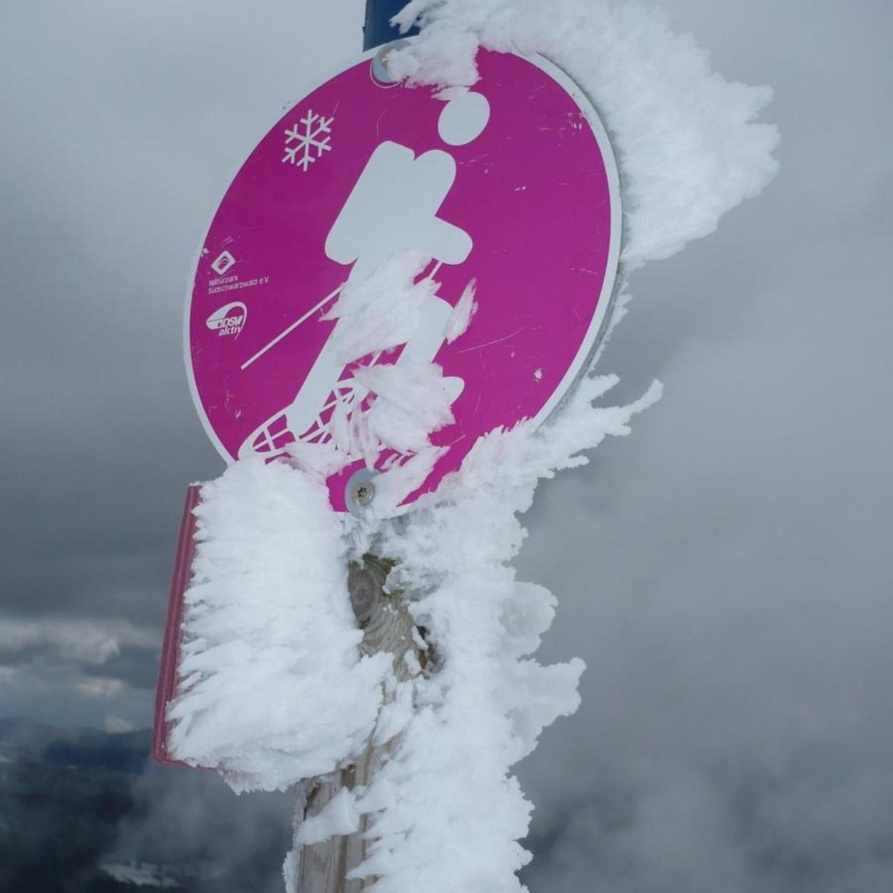 Wegweiser für Schneeschuhwanderer © Naturpark Südschwarzwald Wegweiser für Schneeschuhwanderer © Naturpark Südschwarzwald