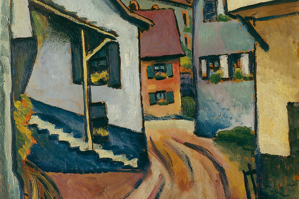 Strae mit Kirche in Kandern, August Macke  Hans-Peter Vieser, Stdtische Museen Freiburg