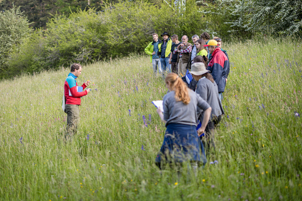 Die Jury whrend der Begehung der Weideflche von Ewald Grieshaber in Dggingen.  Sebastian Schrder-Esch/Naturpark Sdschwarzwald